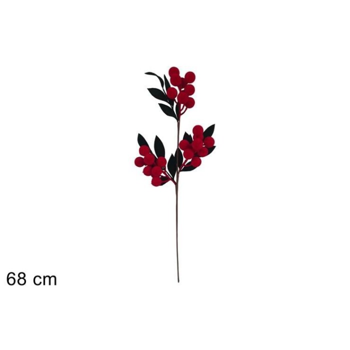 STELO 68CM. BACCHE VELLUTO ROSSO